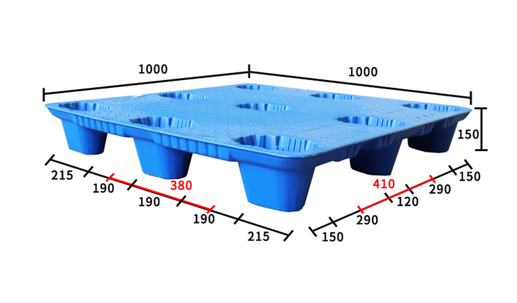 注塑九腳托盤承重不夠?你還可以試試九腳吹塑塑料托盤