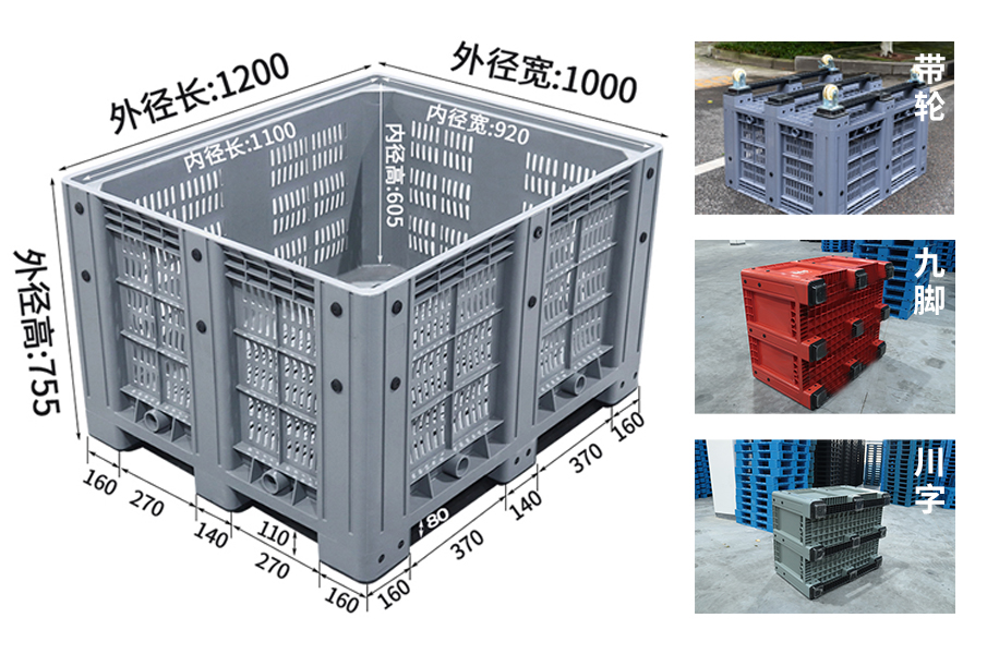 箱式托盤（周轉(zhuǎn)筐）規(guī)格尺寸圖片